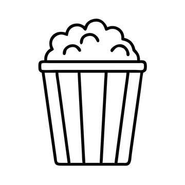 recommend clip art: popcorn bucket icon, popcorn bucket line art - simple line art of popcorn bucket, perfect for popcorn bucket logos and icons