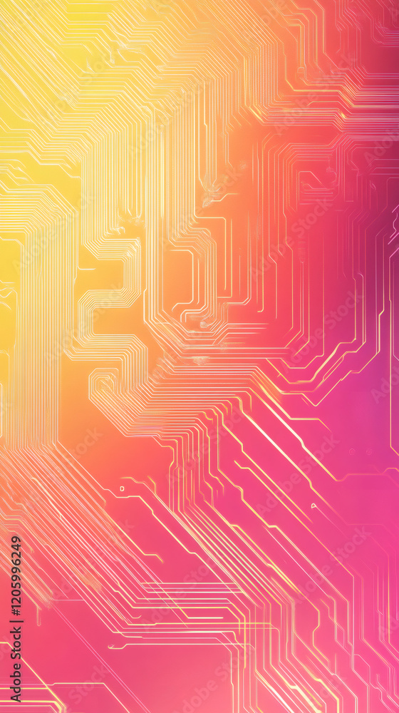 Leinwandbilder complex network of electronic circuit lines forming an abstract technological background with a vibr