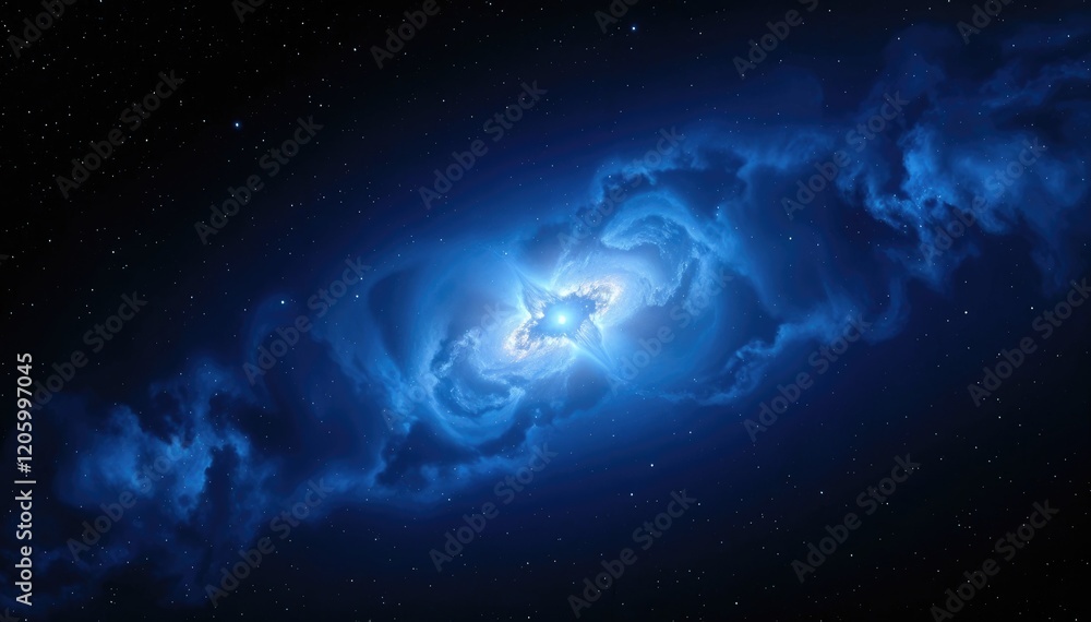 Poster cosmic nebula vibrant interstellar cloud formation glowing with ethereal light amidst backdrop of co