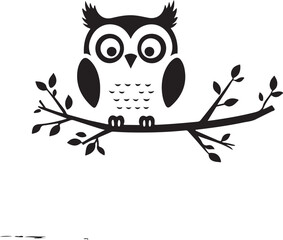 Fototapeta premium owl silhouette, owl vector image.