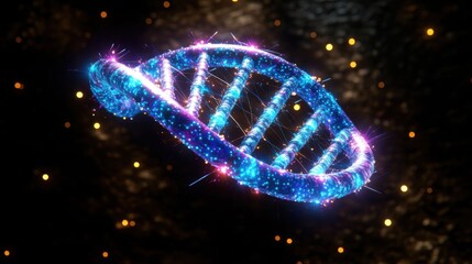 A glowing DNA double helix design.