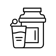 protein shake icon, protein shake line art - simple line art of protein shake, perfect for protein shake logos and icons