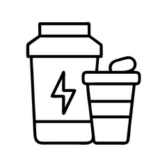 protein shake icon, protein shake line art - simple line art of protein shake, perfect for protein shake logos and icons