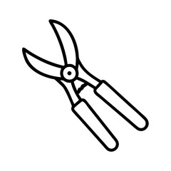 pruning shears icon, pruning shears line art - simple line art of pruning shears, perfect for pruning shears logos and icons