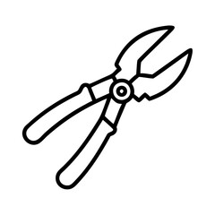 pruning shears icon, pruning shears line art - simple line art of pruning shears, perfect for pruning shears logos and icons