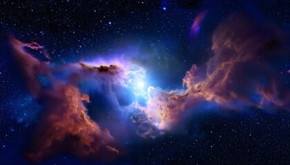 ancient gas nebula many stars galaxy far away out space 