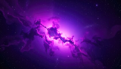 Obraz premium Cosmic Nebula Vibrant Purple Hues in Deep Space