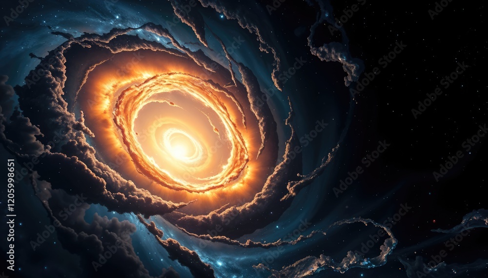 Aufkleber cosmic swirl of nebula clouds surrounding bright celestial core