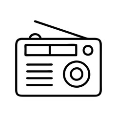 radio icon, radio line art - simple line art of radio, perfect for radio logos and icons