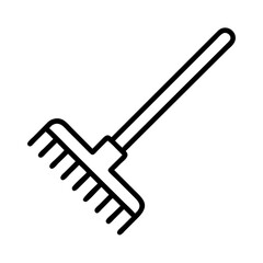 rake icon, rake line art - simple line art of rake, perfect for rake logos and icons