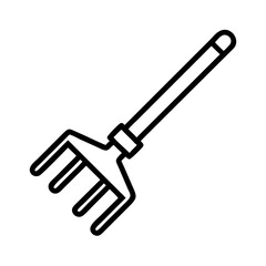 rake icon, rake line art - simple line art of rake, perfect for rake logos and icons