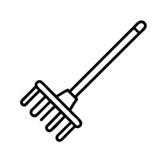 rake icon, rake line art - simple line art of rake, perfect for rake logos and icons