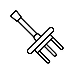 rake icon, rake line art - simple line art of rake, perfect for rake logos and icons