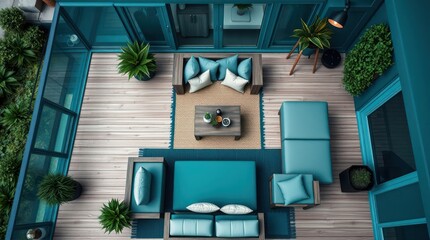 This sentence incorporates elements like Christmas tree, window, room, furniture, wood, decoration, light, and vintage to evoke the image