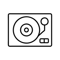 record player icon, record player line art - simple line art of record player, perfect for record player logos and icons