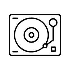 record player icon, record player line art - simple line art of record player, perfect for record player logos and icons