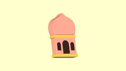 illustration of 3D Mosque.suistable for ramadan kareem and culture religion media social 