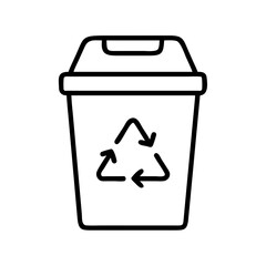 recycling bin icon, recycling bin line art - simple line art of recycling bin, perfect for recycling bin logos and icons