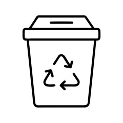 recycling bin icon, recycling bin line art - simple line art of recycling bin, perfect for recycling bin logos and icons