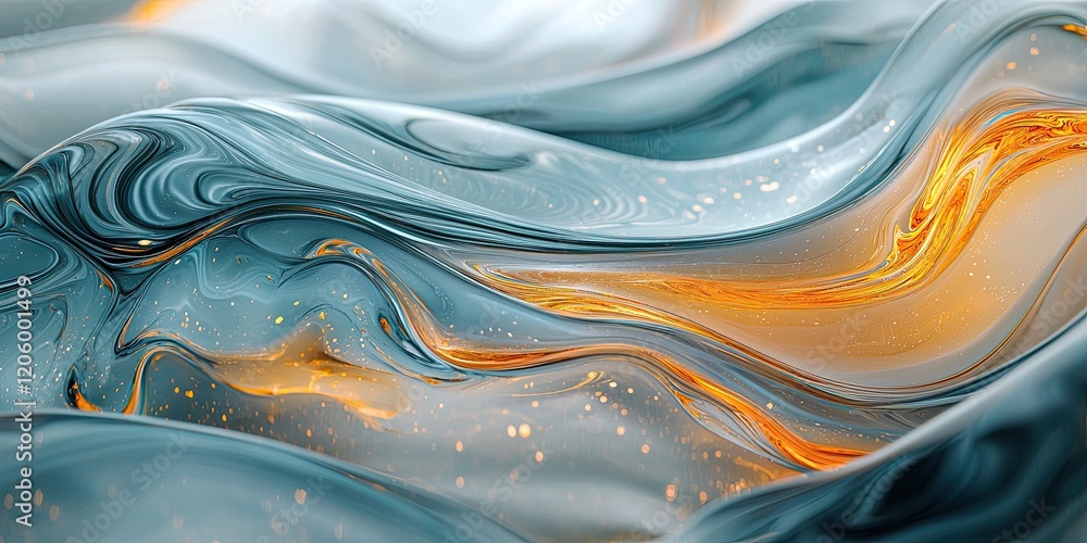 Poster an abstract image featuring digital effects that focus on dynamic and innovative visual elements, bl