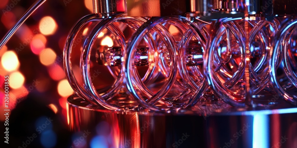 Aufkleber the qubits in a quantum computer entangling, with complex wave functions visualized on a digital interface.
