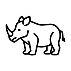 rhino icon, rhino line art - simple line art of rhino, perfect for rhino logos and icons