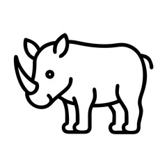 rhino icon, rhino line art - simple line art of rhino, perfect for rhino logos and icons
