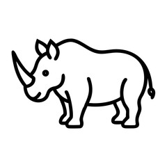 rhino icon, rhino line art - simple line art of rhino, perfect for rhino logos and icons