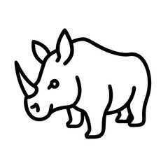 rhino icon, rhino line art - simple line art of rhino, perfect for rhino logos and icons