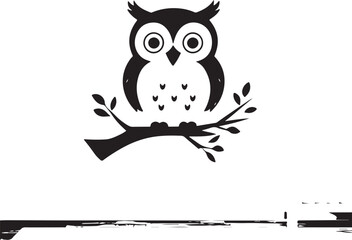 owl silhouette, owl vector image.