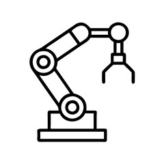 robot arm icon, robot arm line art - simple line art of robot arm, perfect for robot arm logos and icons