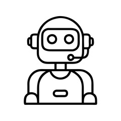 robot assistant icon, robot assistant line art - simple line art of robot assistant, perfect for robot assistant logos and icons
