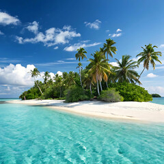 Tropical island with beach and turquoise water