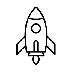 rocket booster icon, rocket booster line art - simple line art of rocket booster, perfect for rocket booster logos and icons