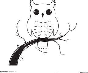 owl silhouette, owl vector image.
