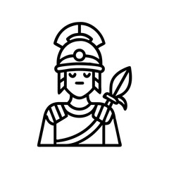 roman soldier icon, roman soldier line art - simple line art of roman soldier, perfect for roman soldier logos and icons