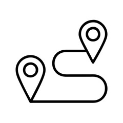 route map icon, route map line art - simple line art of route map, perfect for route map logos and icons