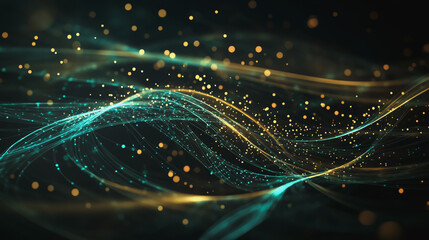 Abstract black background with Colorful circle lines. Digital future technology . Abstract business connection of lines from nodes innovation of communication in the network.