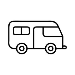 rv icon, rv line art - simple line art of rv, perfect for rv logos and icons