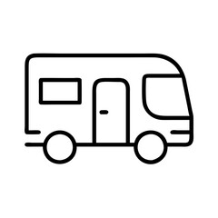 rv icon, rv line art - simple line art of rv, perfect for rv logos and icons