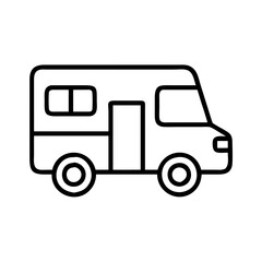 rv icon, rv line art - simple line art of rv, perfect for rv logos and icons