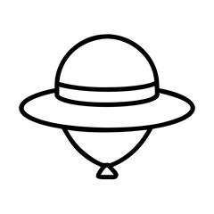 safari hat icon, safari hat line art - simple line art of safari hat, perfect for safari hat logos and icons