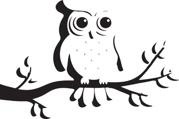 owl silhouette, owl vector image.