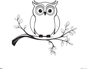 owl silhouette, owl vector image.
