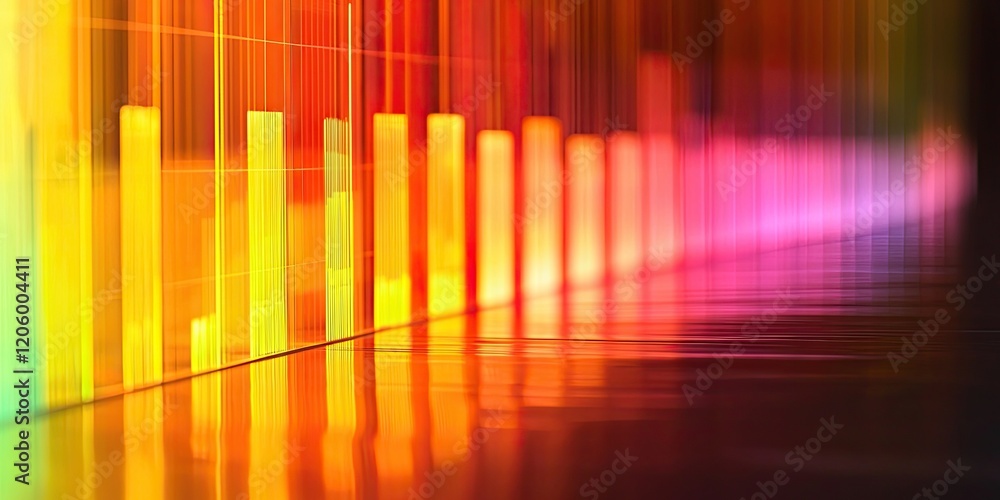 Aufkleber bar chart with vibrant colors showing quarterly sales data, featuring clear labels in a polished fin