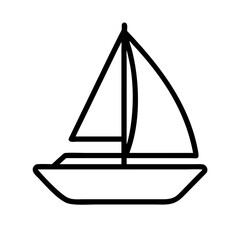 sailboat icon, sailboat line art - simple line art of sailboat, perfect for sailboat logos and icons