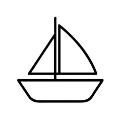 sailboat icon, sailboat line art - simple line art of sailboat, perfect for sailboat logos and icons