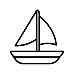 sailboat icon, sailboat line art - simple line art of sailboat, perfect for sailboat logos and icons