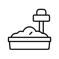 sandbox icon, sandbox line art - simple line art of sandbox, perfect for sandbox logos and icons