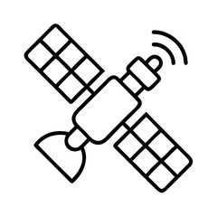 satellite icon, satellite line art - simple line art of satellite, perfect for satellite logos and icons